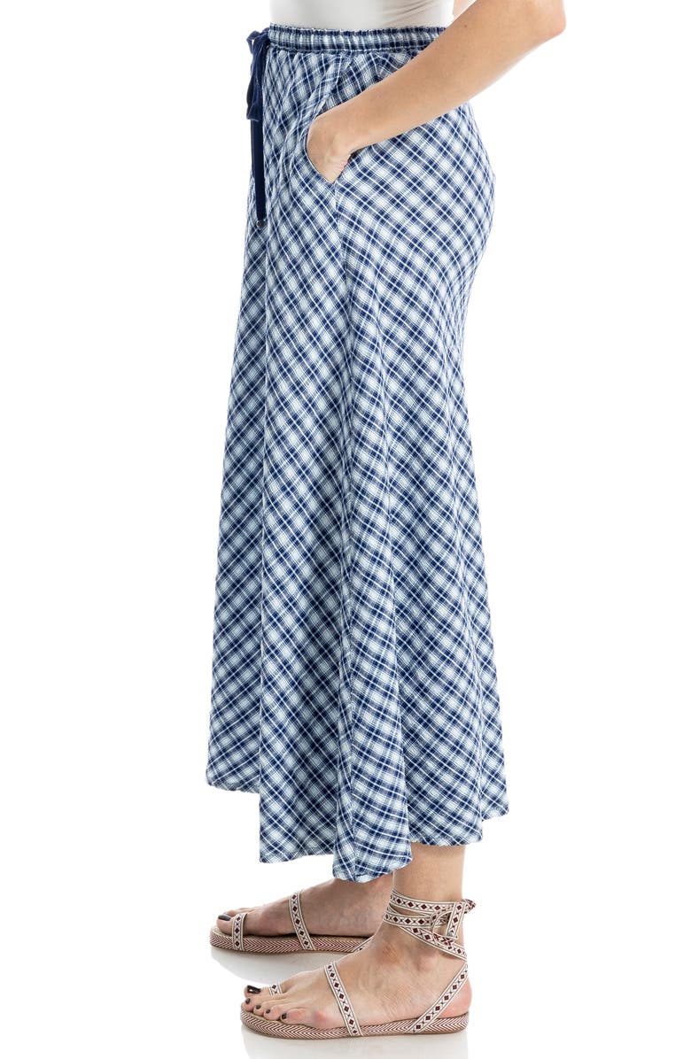 MAX STUDIO Plaid Drawstring Pull-On Maxi Skirt