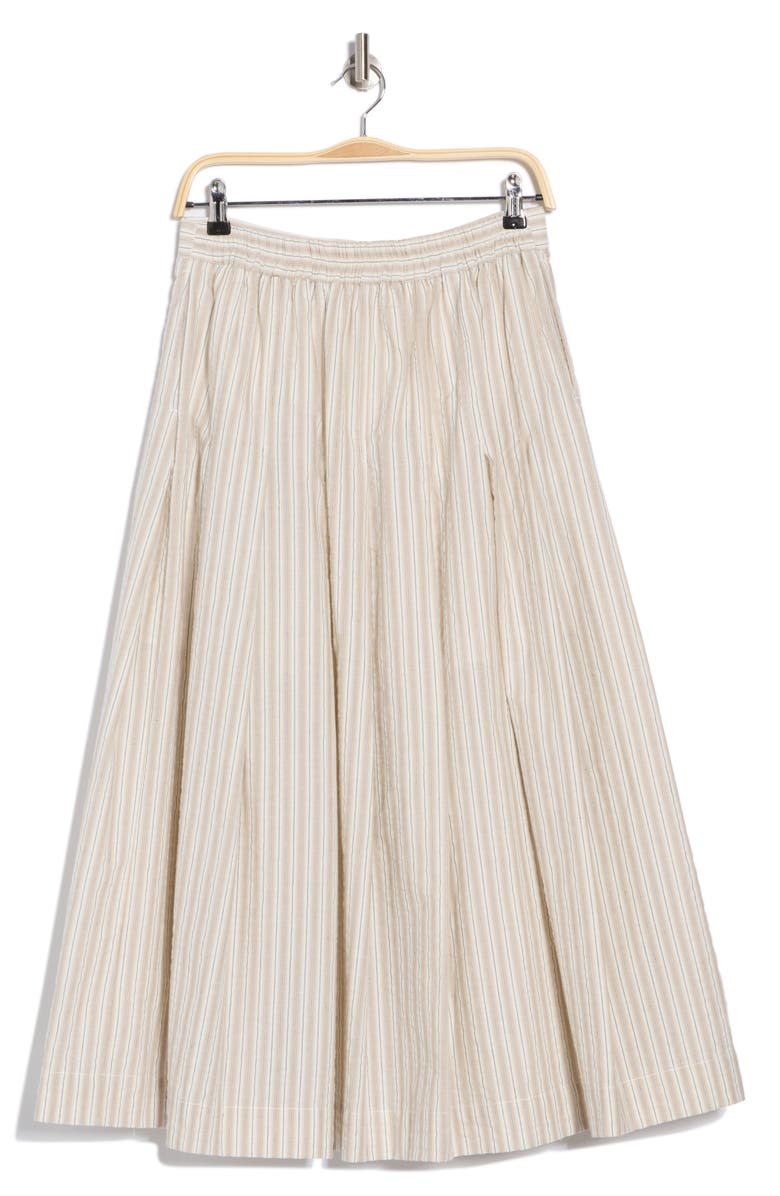 MAX STUDIO Stripe Pleated A-Line Skirt