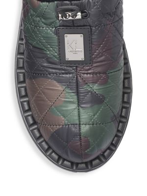 Karl Lagerfeld Paris Faux Fur Camouflage Camping Slippers
