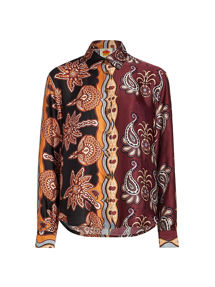 Ana Tapestry Cotton-Blend Blouse