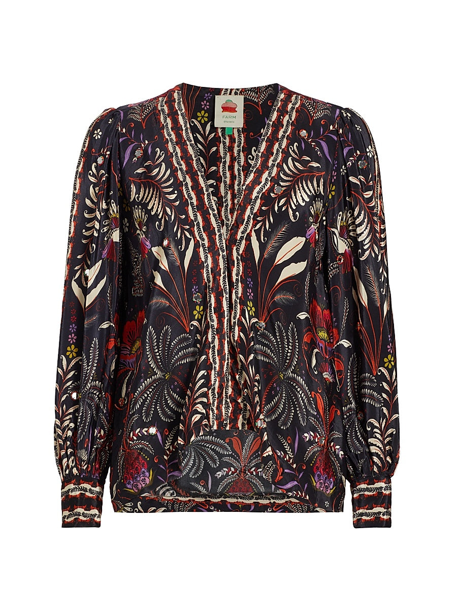 Ana Tapestry Cotton-Blend Blouse