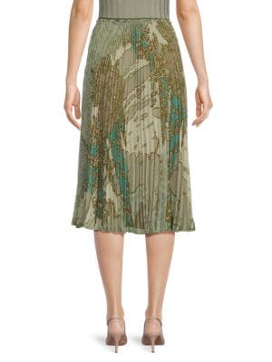 REDValentino
Floral Accordion Pleat Midi Skirt