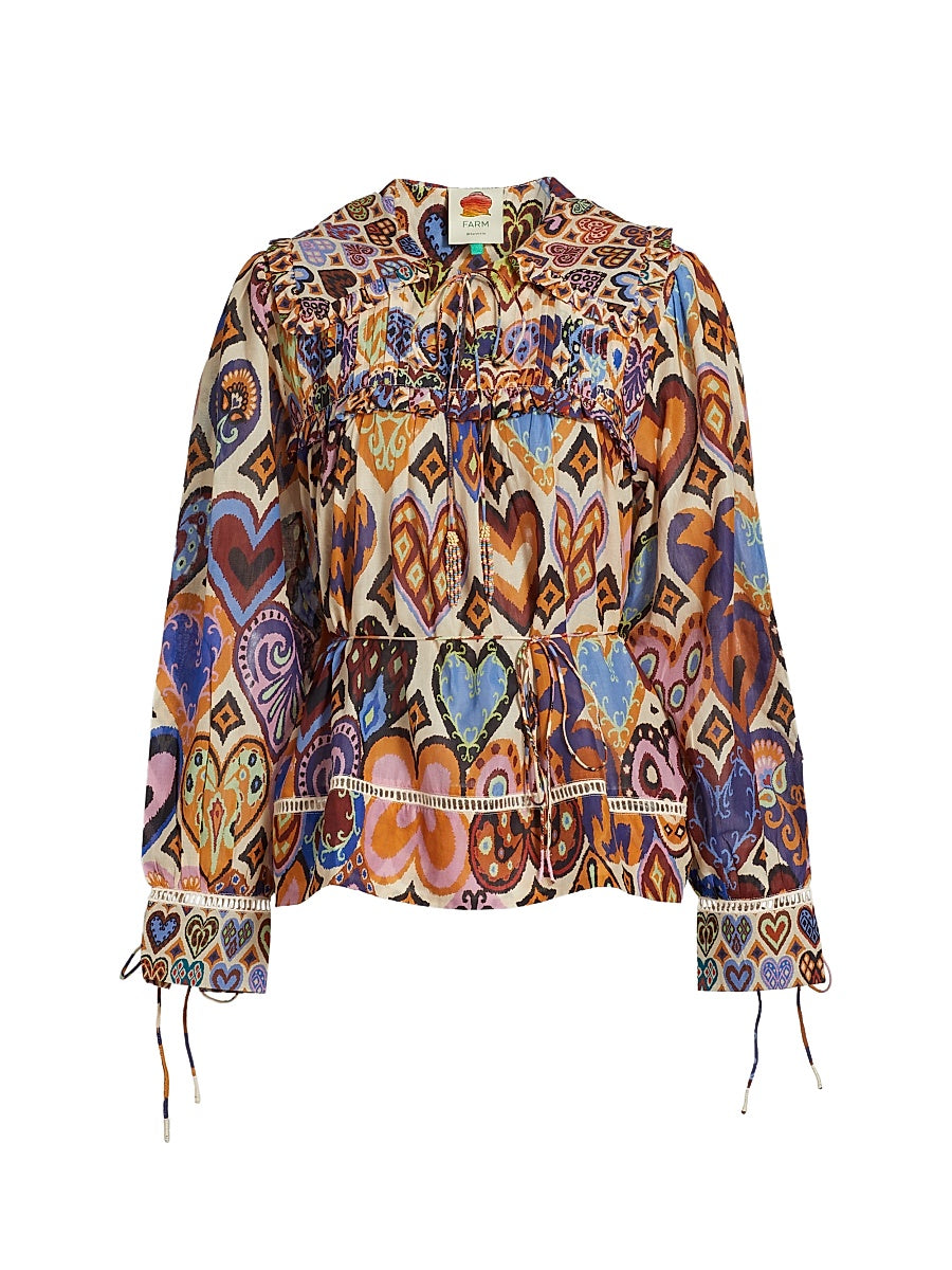 Ana Tapestry Cotton-Blend Blouse