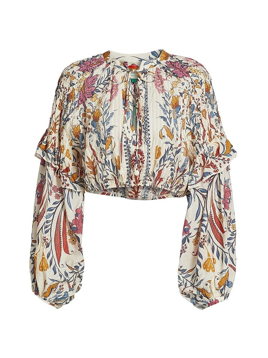 Ana Tapestry Cotton-Blend Blouse