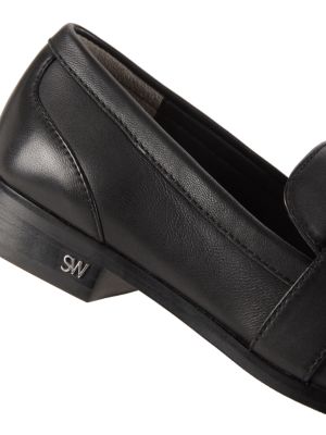 Stuart Weitzman Emma Bow Leather Loafers