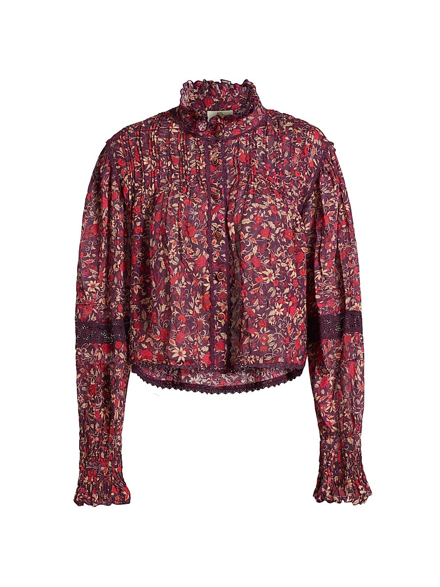 Ana Tapestry Cotton-Blend Blouse
