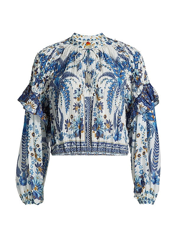 Ana Tapestry Cotton-Blend Blouse