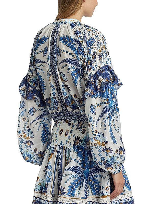Ana Tapestry Cotton-Blend Blouse