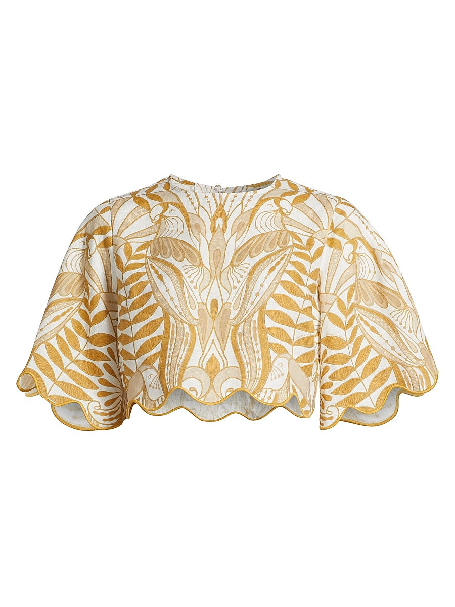 Ana Tapestry Cotton-Blend Blouse