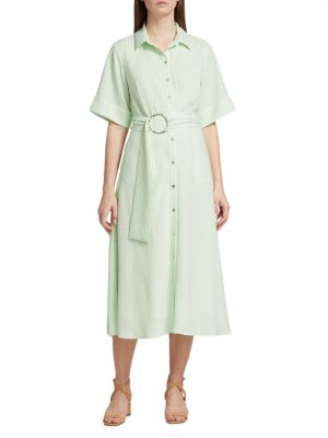 Elie Tahari The Eden Belted Midi-Dress