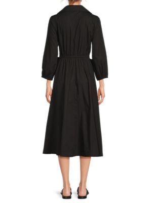 Halston Cotton Belted Maxi Shirtdress