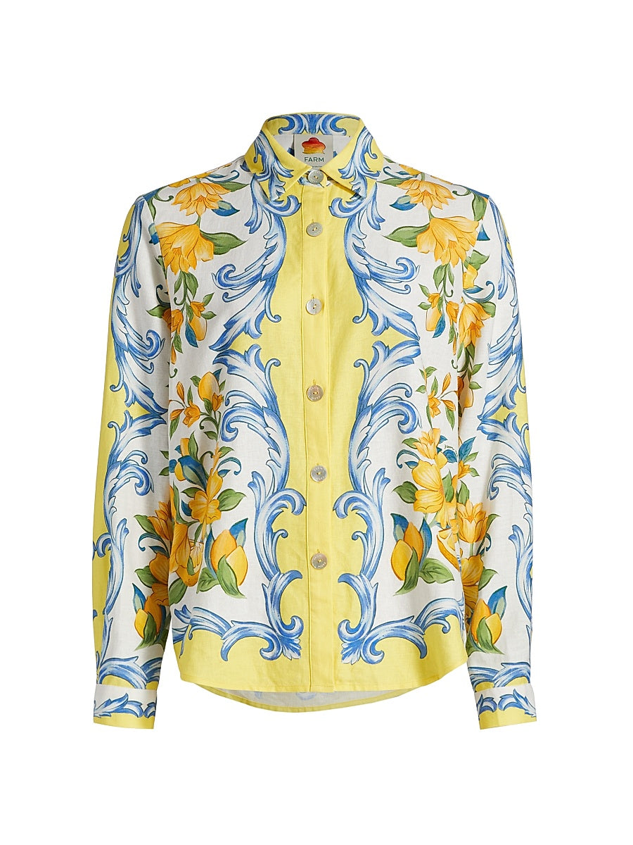 Ana Tapestry Cotton-Blend Blouse