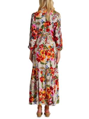 La Moda Clothing Floral Paisley Long Vacation Maxi Dress