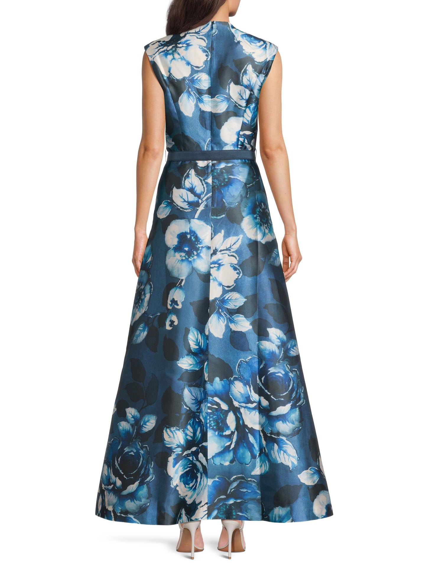 Kay Unger Pia Floral Jacquard Walk-Thru Jumpsuit