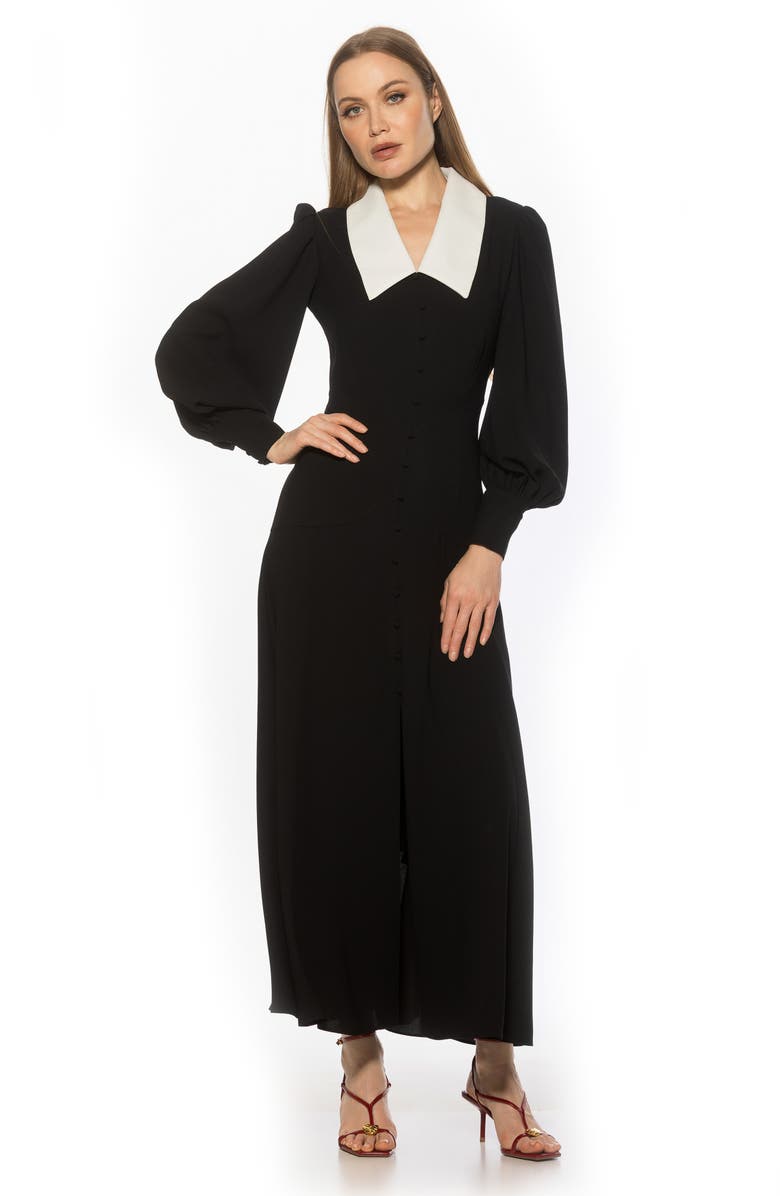 Alexia Admor Kate Collared Long Sleeve Maxi Dress
