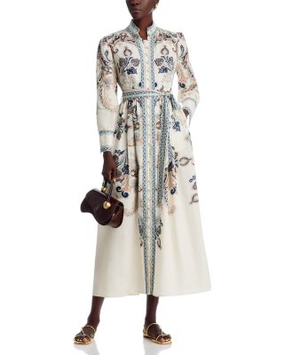 Nancy Yang Mandarin Collar Maxi Dress