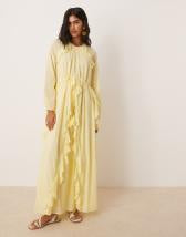 ARRANGE cotton voile maxi dress with lace trim in ivory
