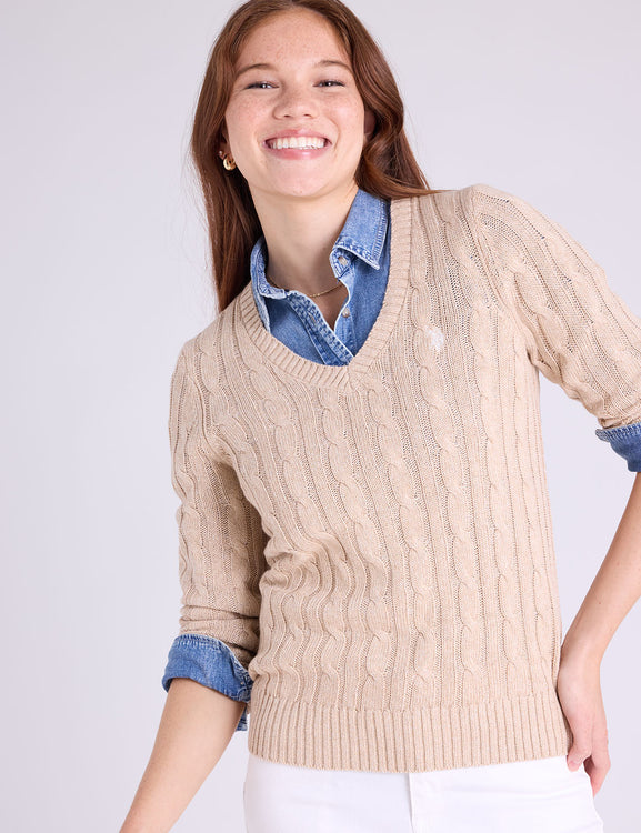 CABLE CREW NECK SWEATER