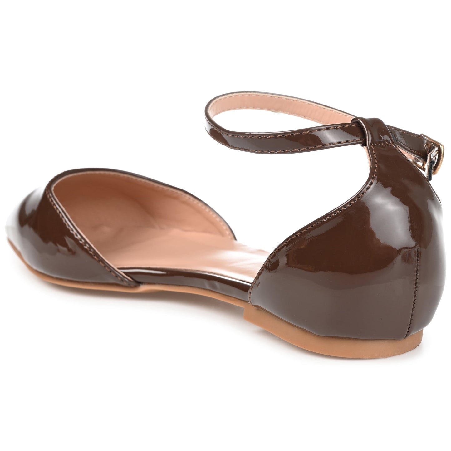 Walmart Journee Women's Reba Ankle Strap Pointed Toe Ballet Flats, Wide Width Available