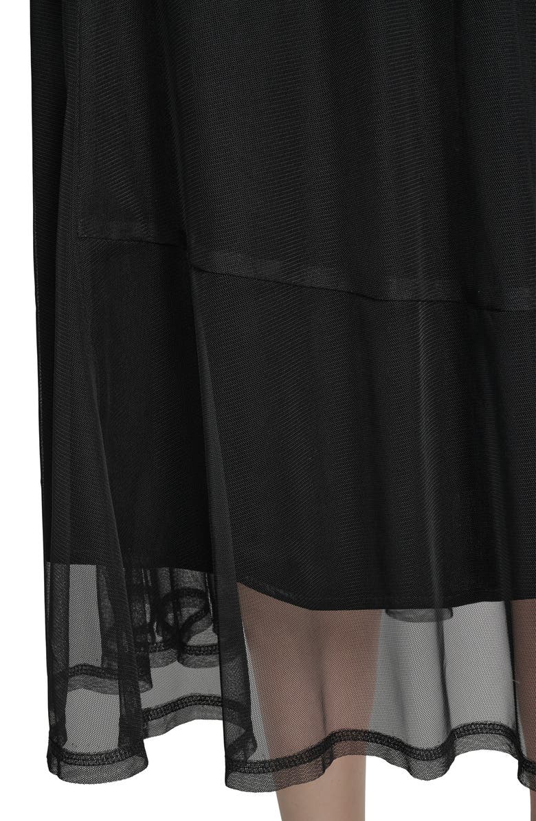 DKNY Layered Mesh Midi Skirt