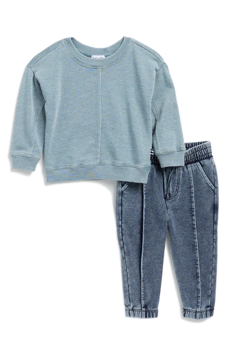 Splendid Explore Sweatshirt & Denim Joggers Set