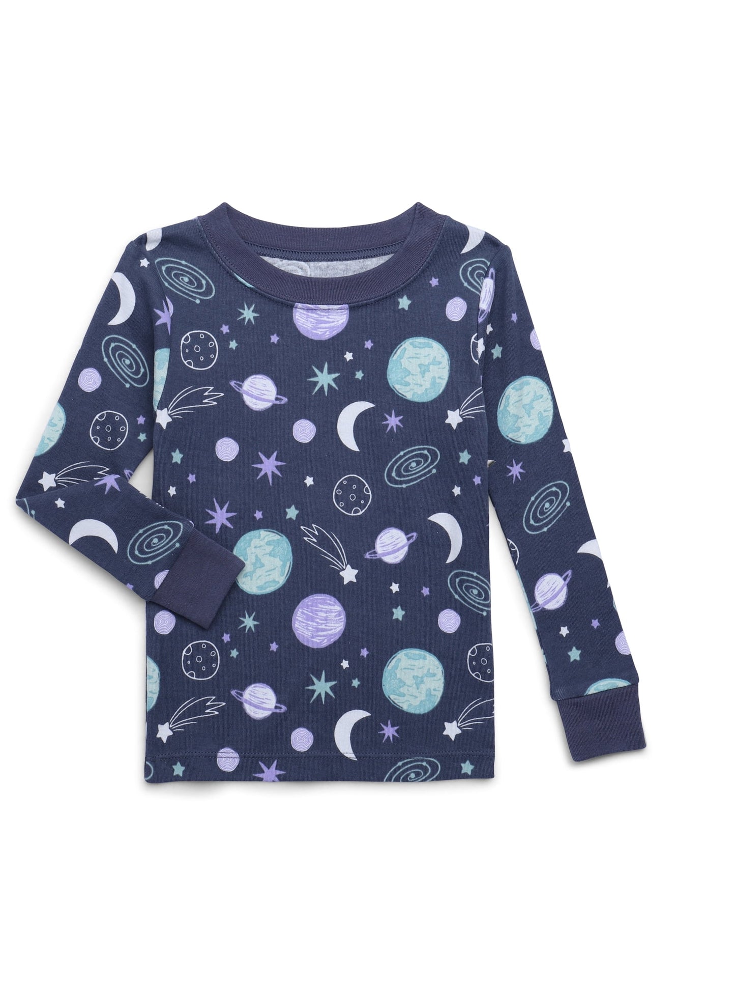 Walmart Wonder Nation Toddler Short and Long Sleeve Cotton Tight Fit Pajama Set, 4-Piece, Sizes 12M-5T