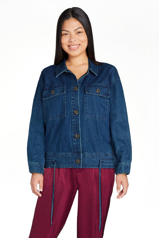 thumbnail image 2 of Time and Tru Women's Cropped Utility Jacket, Sizes XS-XXXL, 2 of 8