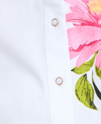 Macy's JM CollectionWomen's Printed Cotton-Poplin Blouse, Exclusively at Macy's