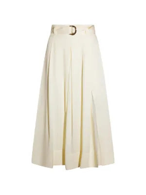 TWINSETbuckle-belt pleated midi skirt