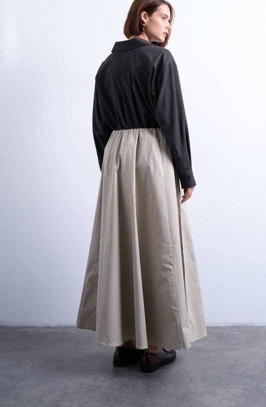 Topshop Twill Midi Circle Skirt