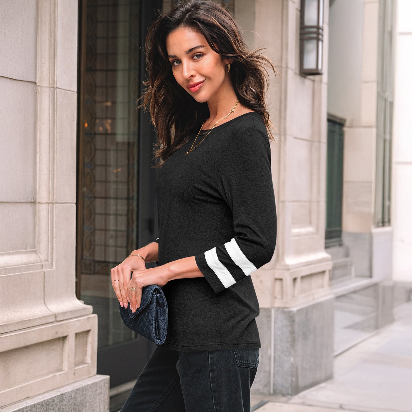 Walmart SUNBS Blouses for Women T Shirts 3/4 Sleeve Tops Business Dressy Casual Tees Trendy Outfits Clothes