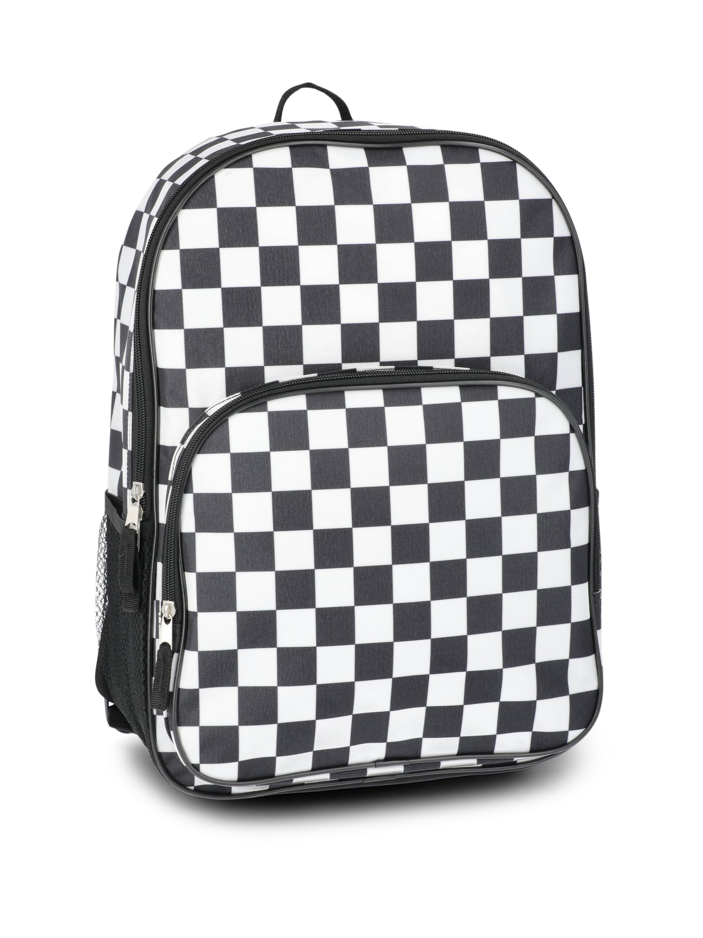 Walmart Wonder Nation Kids Unisex 16" Checkered Backpack, Black/White