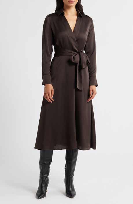 Flutter Sleeve Pleated Midi Dress