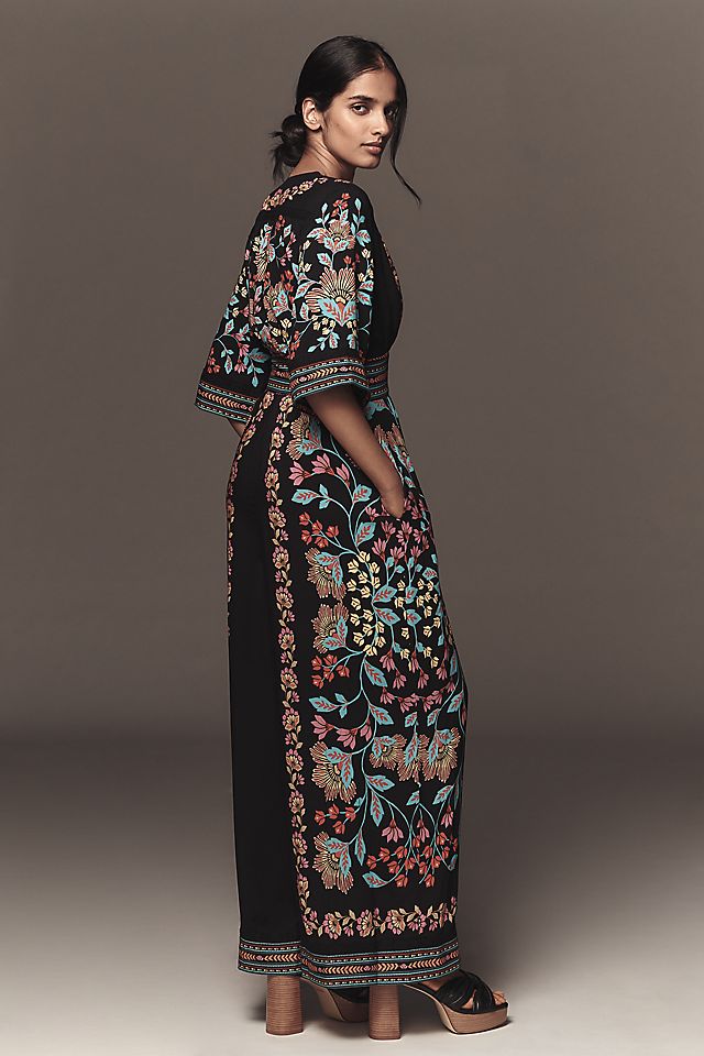 Anthropologie Farm Rio x Anthropologie Printed V-Neck Jumpsuit