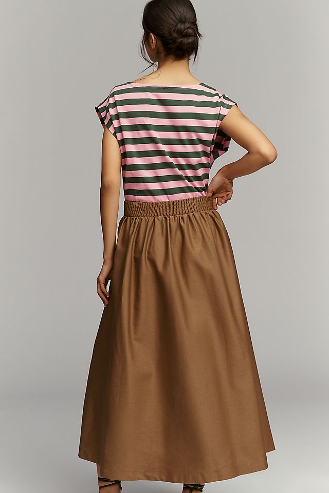 Anthropologie By Anthropologie Sleeveless Twofer A-Line Midi Dress
