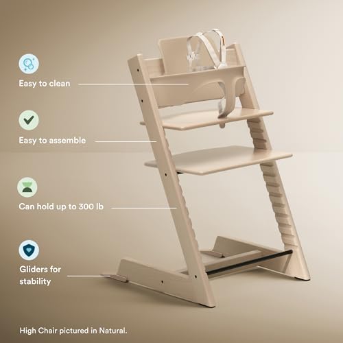 Stokke Tripp Trapp High Chair 2, Black - Includes Chair + Baby Set with Removable Harness for Children 6-36 Months - Adjustable, Ergonomic & Easy to Clean