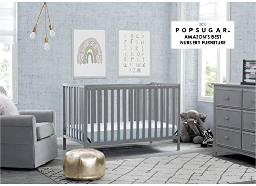 Delta Children Heartland 4-in-1 Convertible Crib - Greenguard Gold Certified, Grey