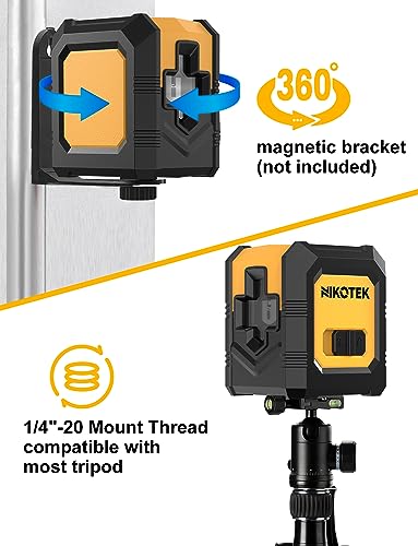 Laser Level Self-Leveling Green Beam Horizontal and Vertical Cross-Line Laser for Home Decoration Carrying Pouch, Battery Included