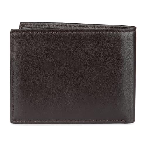 Tommy Hilfiger Men's Leather Wallet – Slim Bifold with 6 Credit Card Pockets and Removable ID Window