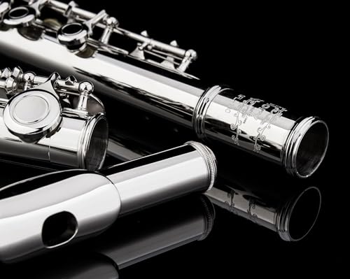 Glory Closed Hole C Flute With Case, Tuning Rod and Cloth, Gloves, Nickel Siver