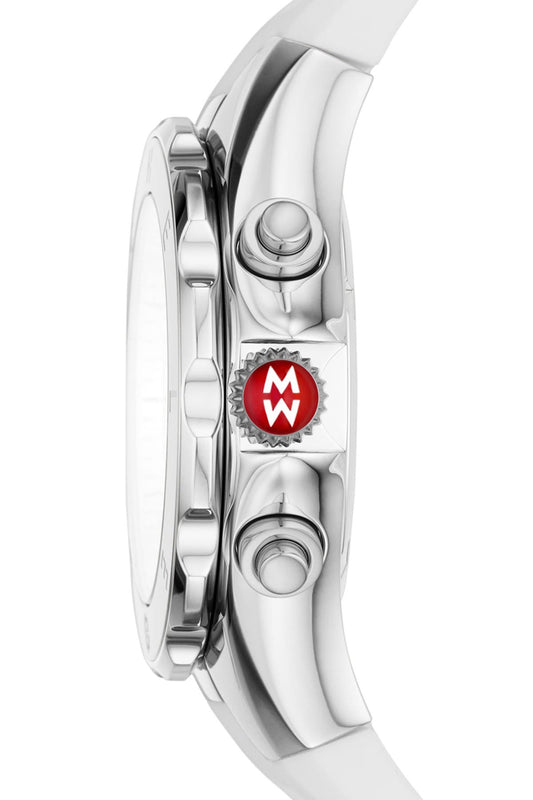 MICHELE Women's White Tahitan Jelly Bean Watch, 40 MM, Alternate, color,