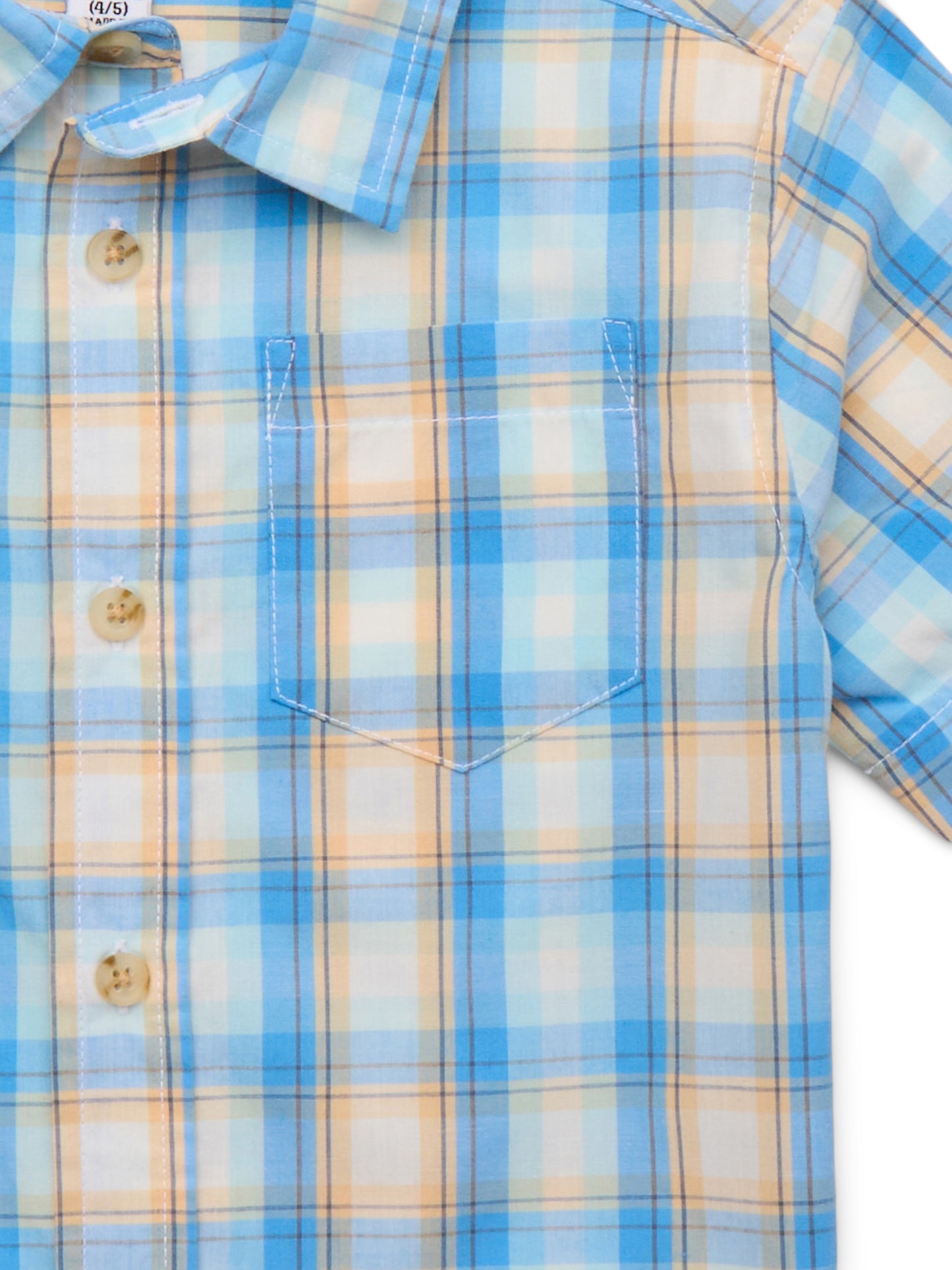 Walmart Wrangler Boys Button-Up Short Sleeve Shirt, Sizes 4-16