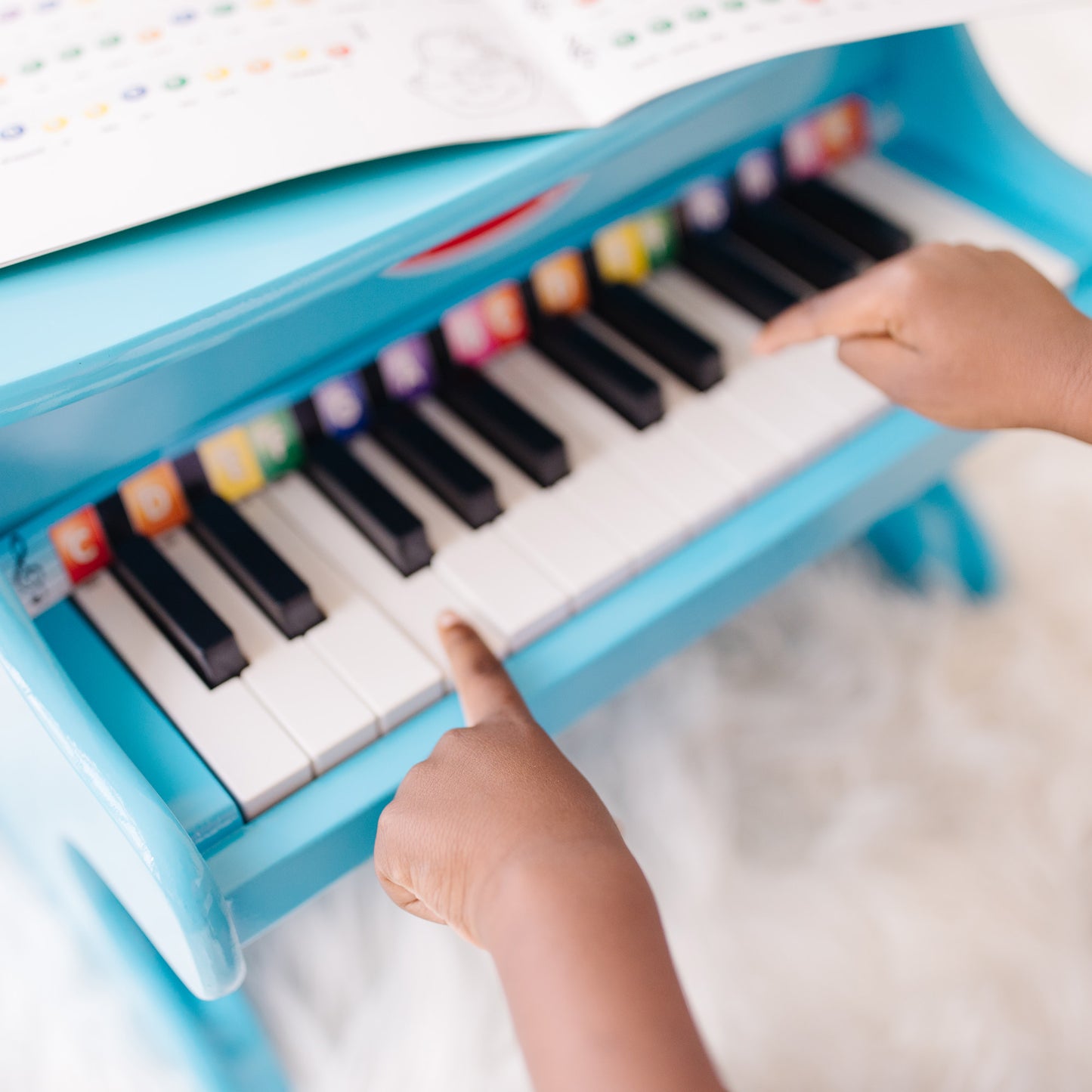 Walmart Melissa & Doug Learn-to-Play Piano with 25 Keys and Color-Coded Songbook - Blue
