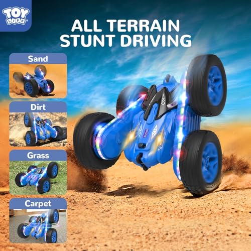 TOY Life Kids Stunt Remote Control Car 2.4G HZ Remote Control Cars RC Stunt Car Remote Control Toys for Boy & Girl RC Stunt Car Double Sided 360° Rotating Cars Birthday for Kids