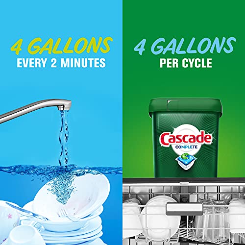Amazon Cascade Complete Dishwasher Pods, Dishwasher Detergent, Dish Detergent Tab Tablets, Fresh, 100 Count