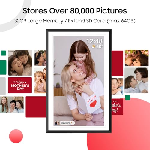 Amazon ApoloSign Digital Picture Frame 15.6 inch, WiFi Digital Photo Frame with 32GB Storage, 1920x1080 FHD IPS Touch Screen, Auto-Rotate, Easy Setup to Share Photos or Videos Instantly via Frameo App