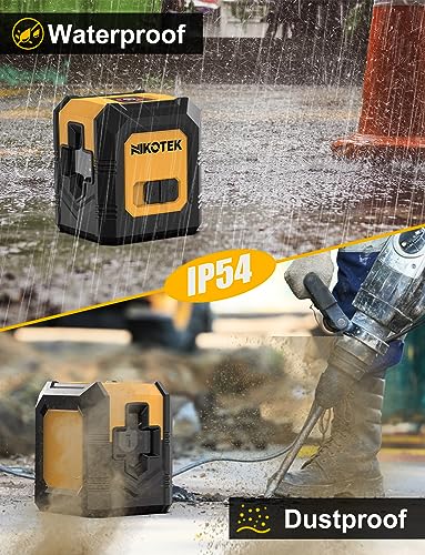 Laser Level Self-Leveling Green Beam Horizontal and Vertical Cross-Line Laser for Home Decoration Carrying Pouch, Battery Included