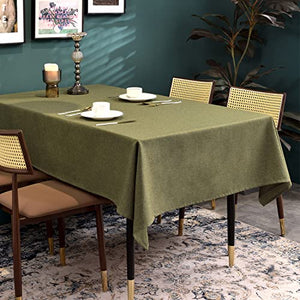 BALCONY & FALCON Extra Large Rectangular Tablecloth Water Resistant Table Cover Used for Gatherings Households Restaurants Kitchens Banquets (Olive, 91 x 156 inch)