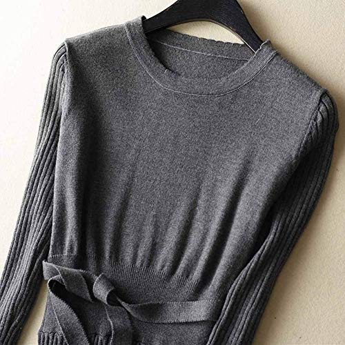 Amazon RanRui Womens Winter Fall Pleated Knitted Fit and Flare Long Sleeve Sweater Dress
