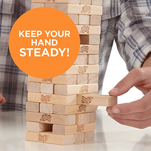 Amazon Hasbro Gaming Jenga Wooden Blocks Stacking Tumbling Tower Game | Party Games for Kids & Families | Easter Basket Stuffers | Ages 6+ (Amazon Exclusive)